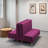 Velvet Upholstered Reception Ottoman Set with Back-581585229
