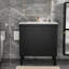 Meuble-lavabo autoportant cannelé de 36 po avec lavabo en céramique et robinet