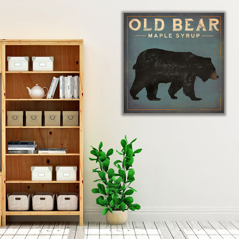 Vieux ours - reproduction d'art sur toile, H 12 po x l 12 po