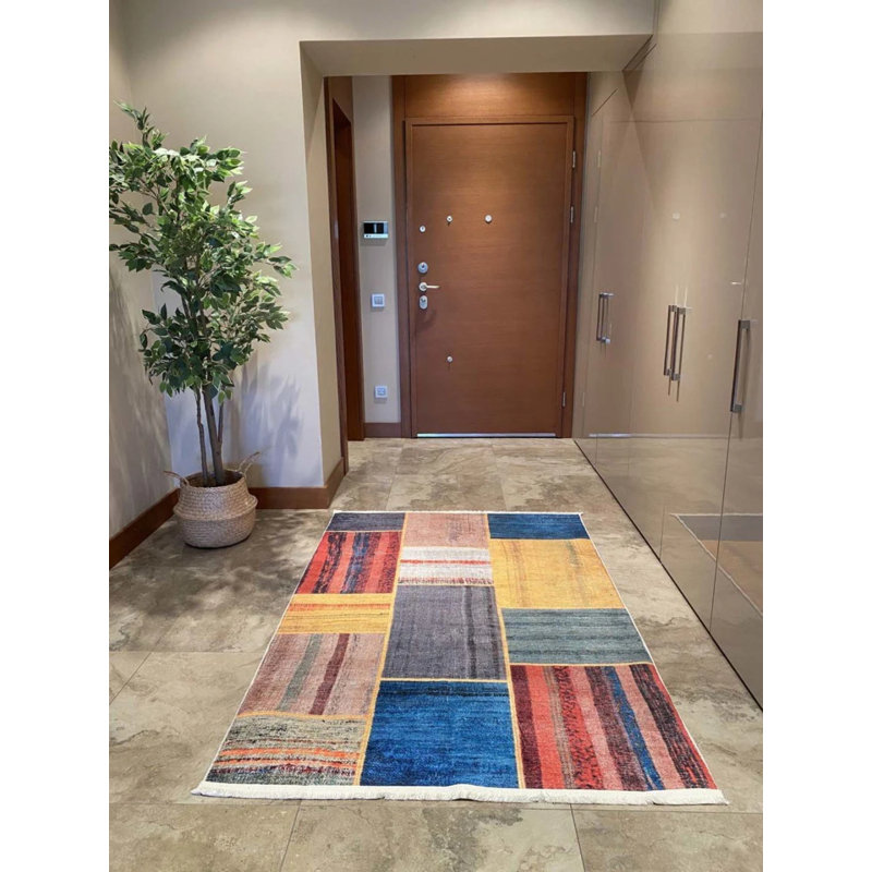 Tapis en coton Tollie avec envers antidérapant, Tapis de couloir 3 pi 3 po x 7 pi 3 po