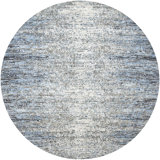 Hand Knotted Abstract Area Rug in Blue/Gray