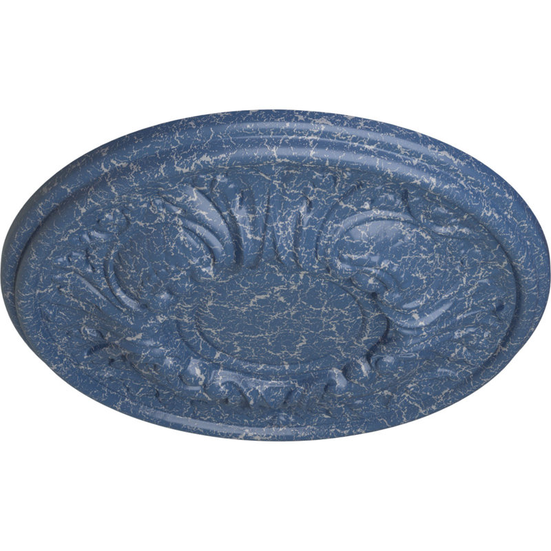 Médaillon de plafond Endakeat Wakefield, 11 3/4 po de diamètre x 1 1/4 po (convient aux auvents jusqu'à 3 5/8 po), fini craquelé Americana peint à la main
