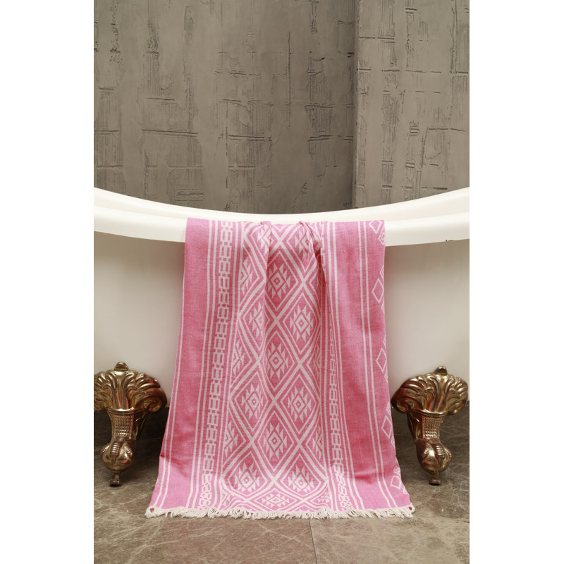 Serviette de plage 100% coton Poar, Rose