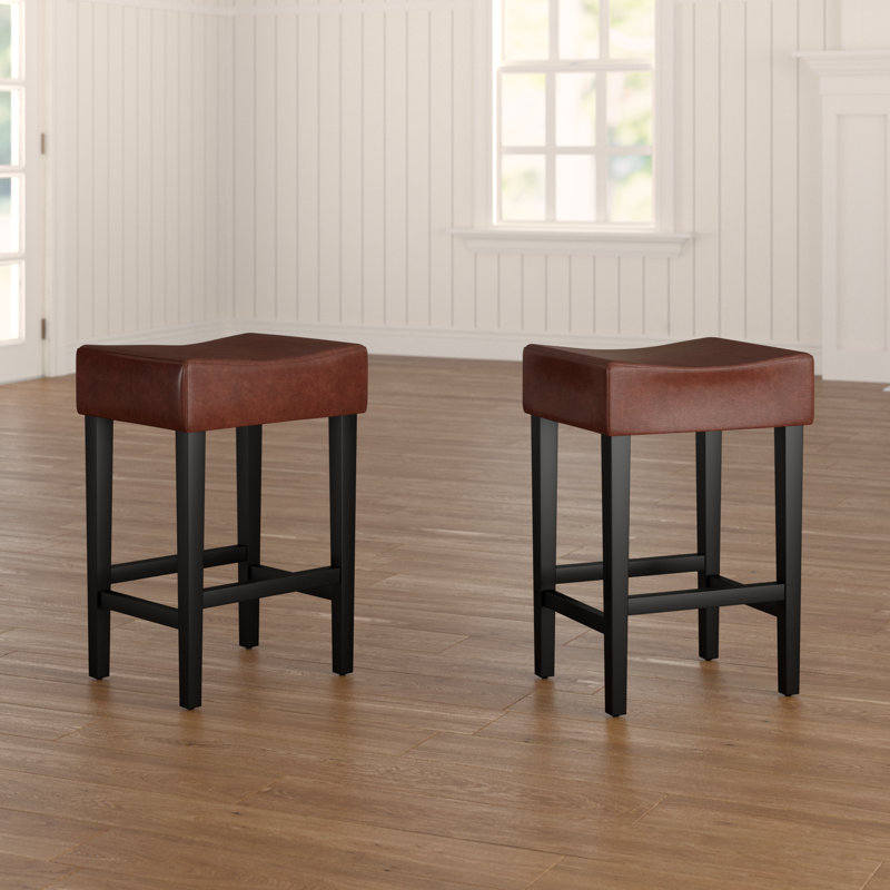 Lorraine Upholstered Counter Stool with Solid Wood Frame, Hazelnut