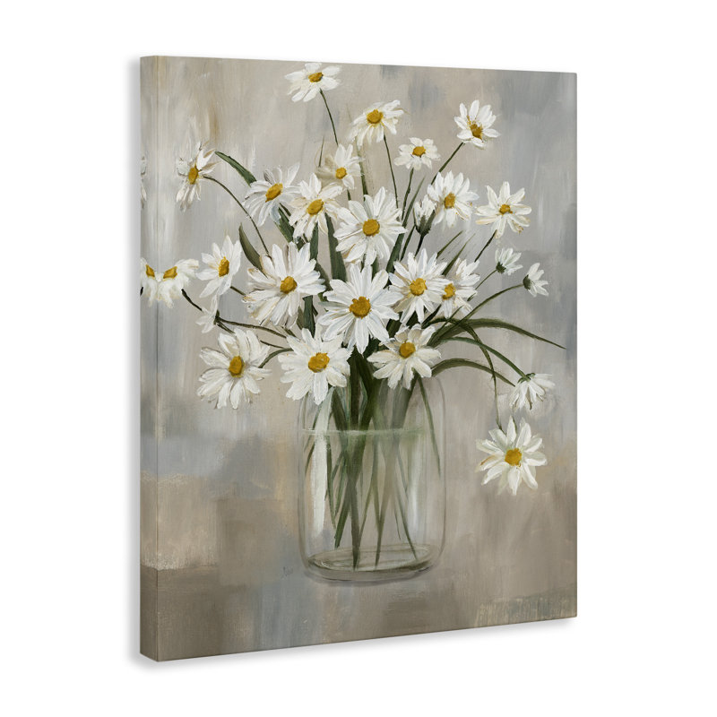 «Pots Daisy Bloom Bouquet», art mural par Nan, H 30 po x l 24 po