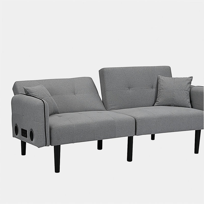 Folding Ottoman Sofa Bed with stereo (Grey)