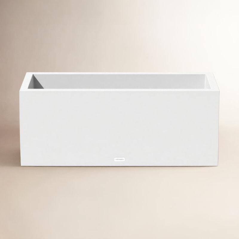 Boîte à fleurs longue Block Series, H 16 po x l 38 po x P 15 po, Blanc