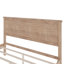 Lit plateforme en bois de style Mid-Century avec tête de lit et support à lattes en bois, aucun sommier nécessaire, très grand lit