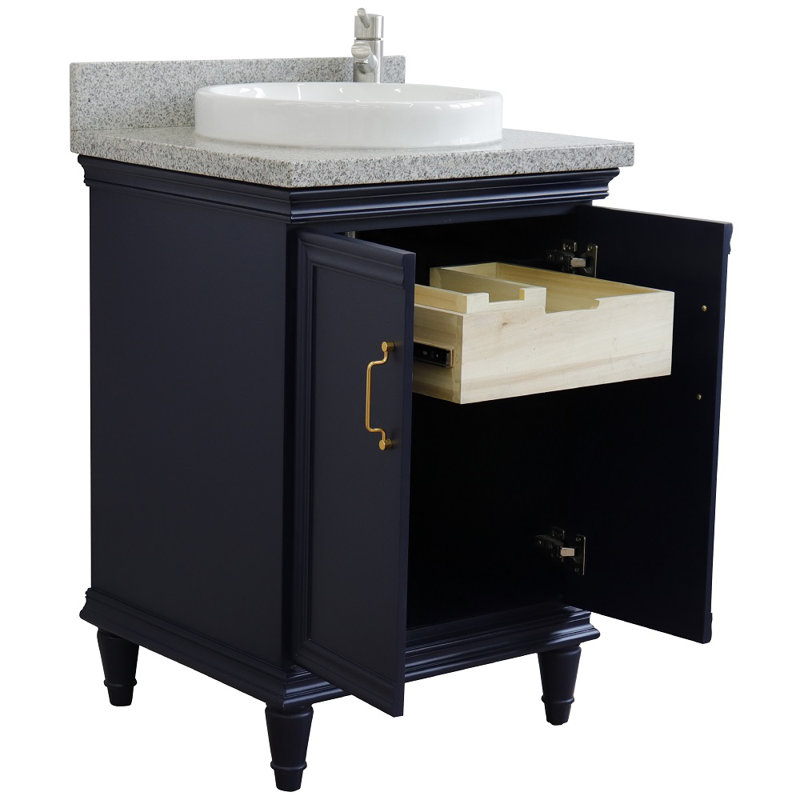 Ensemble de meuble-lavabo simple 25 po Hunstant, Granite, Bleu
