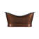 Paige 72" Copper Soaking Double Slipper Freestanding Tub with Rolled Rim - Less Drain