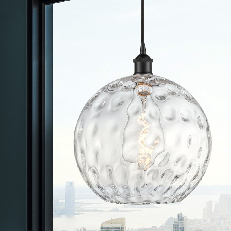 Edison Matte Black 15'' Indoor/Outdoor Mini Pendant Light