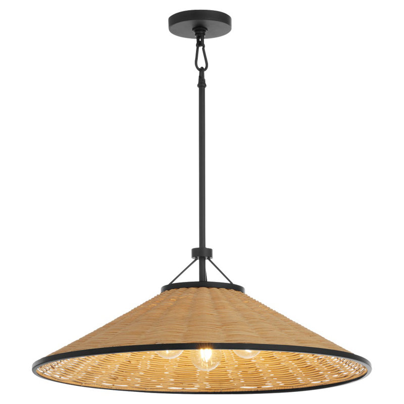 Luminaire suspendu 3 lumières Aseeb, Matte Black