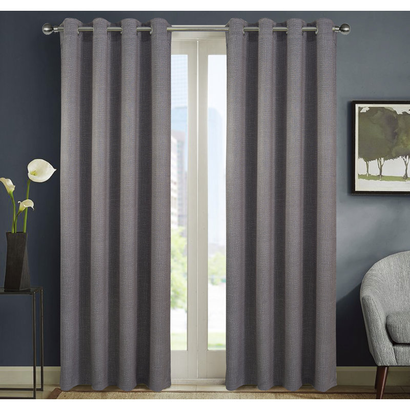 Missi Room Darkening Single Curtain Panel, Charcoal