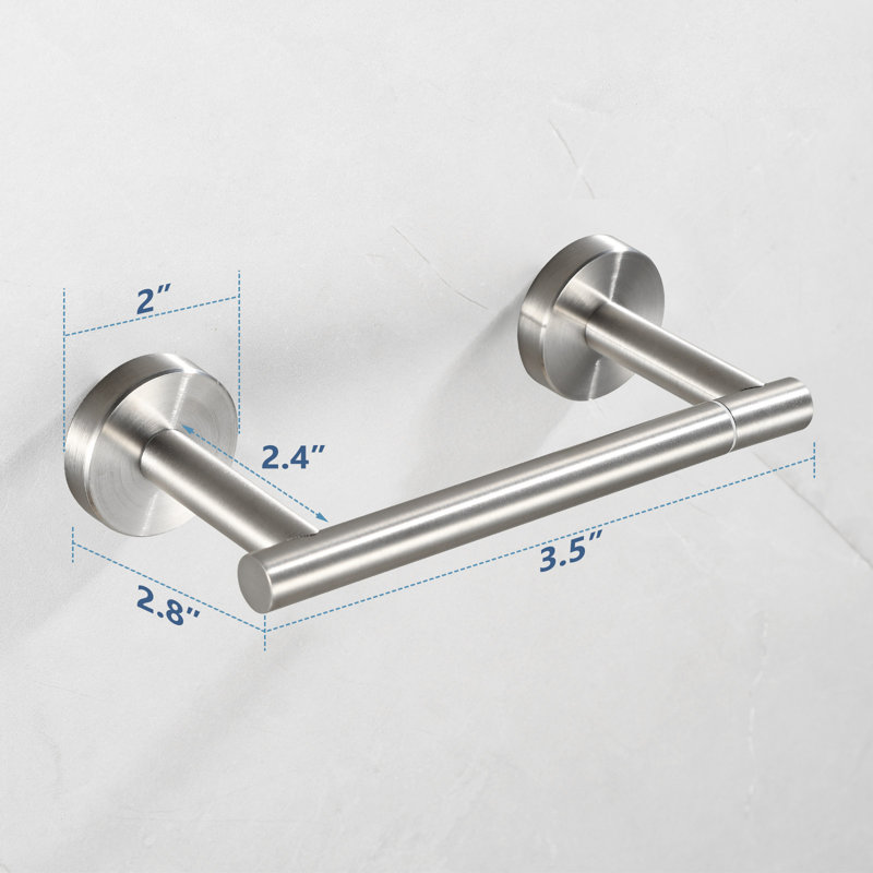 Wall-Mount Single Single Post Toilet Paper Holder, Brushed Nickel