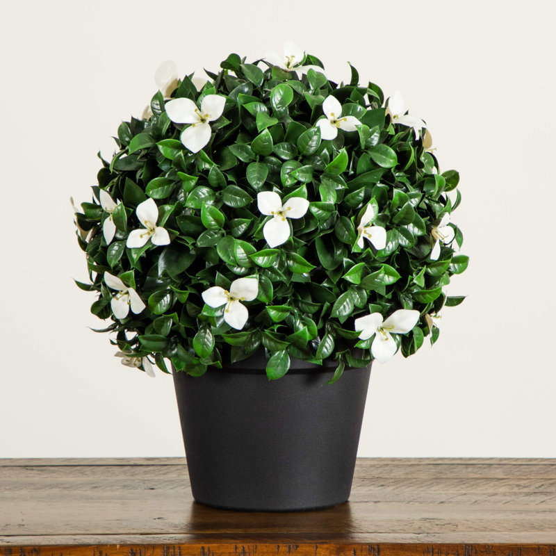 15 po Buis artificiel résistant aux rayons UV et plante topiaire gardénia (intérieur / extérieur)