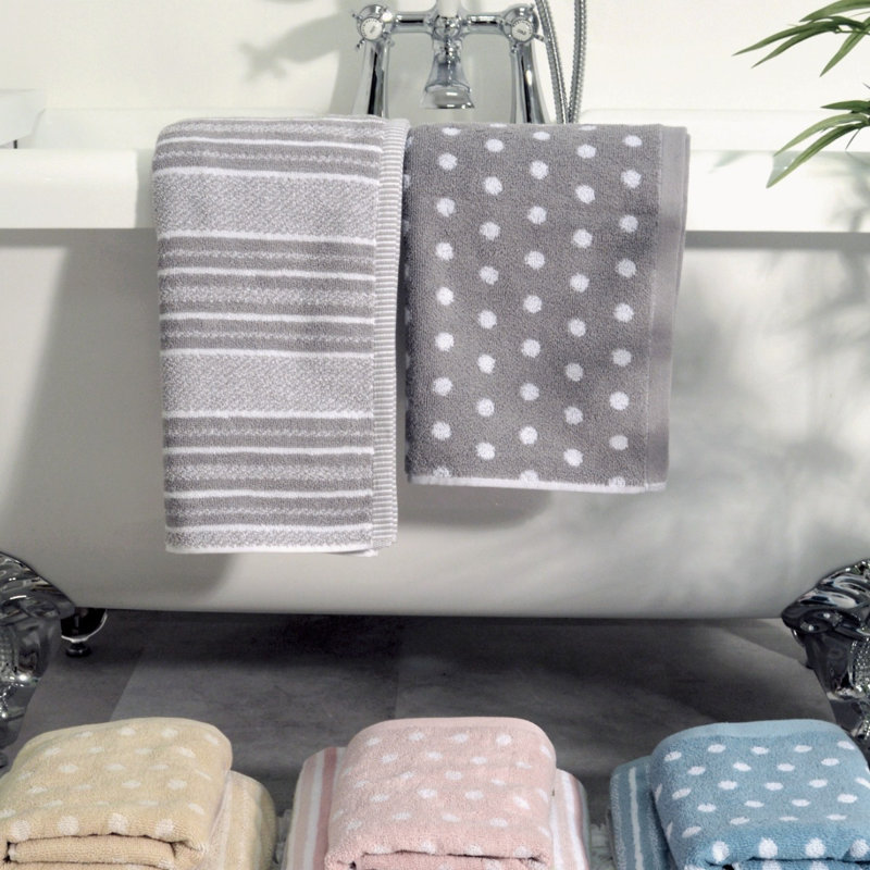 Ayunna Super Soft Striped Patterned Bath Towel, Grey