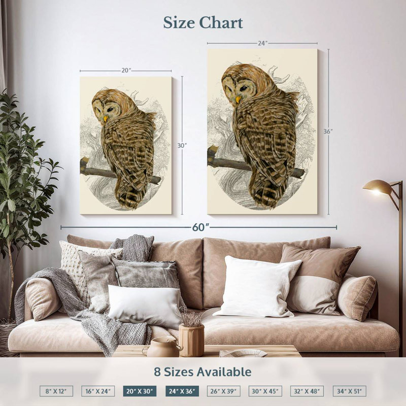 Brampt Barred Owl II, 36" H x 24" W