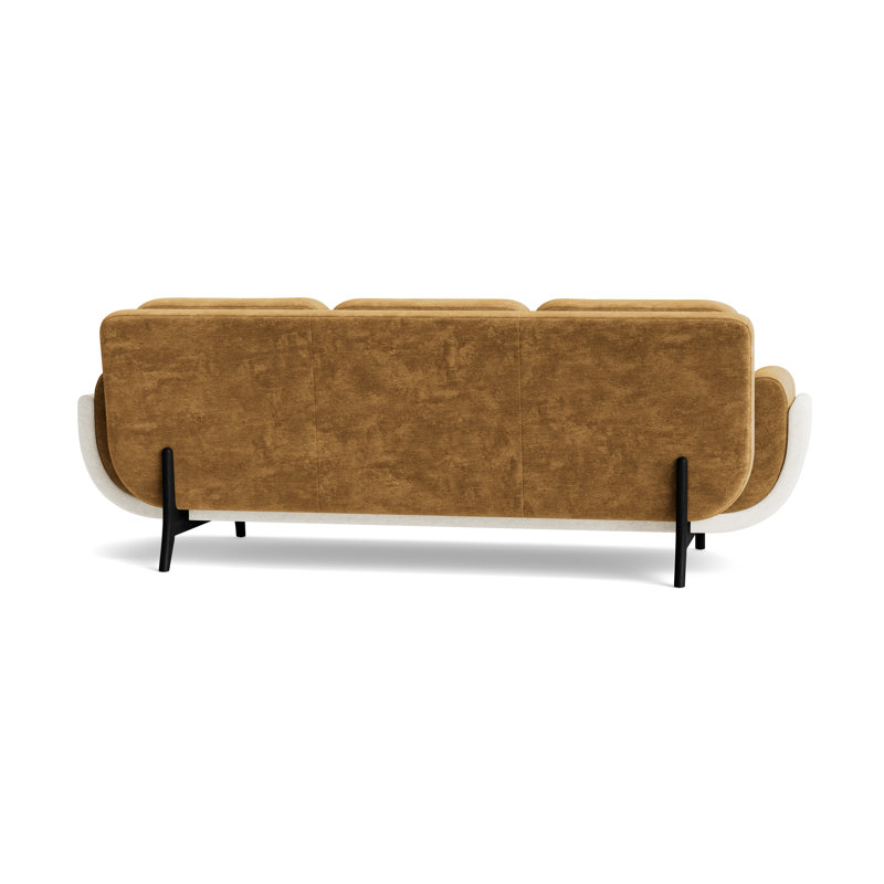 Regatta 100 Sofa, Vintage Chenille-BronzeTextured Slub Weave-Linen, Black
