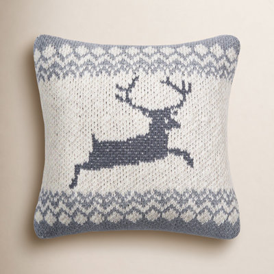 Leaping Deer Knitted Pillow Decor Decoration Christmas Knitted Petite Accent Throw Pillow
