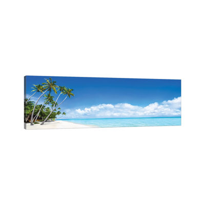 Beach Panorama On The Bora Bora Atoll by Jan Becke - Wrapped Canvas Panoramic Gallery-Wrapped Canvas Giclée
