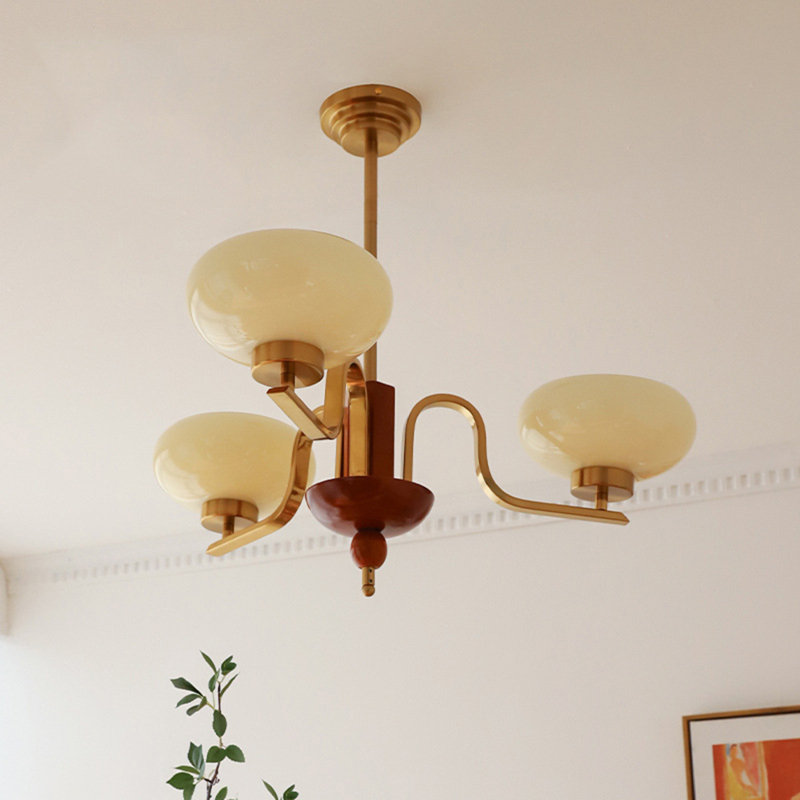 Kanth 3-Light Classic Cream Glass Chandelier