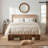 Modern Farmhouse Platform Storage Bed with Concealed Compartments and Open Cubbies-1103158305-1103158307