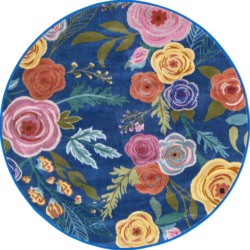 Floral Indoor Rug, Round 3'3"
