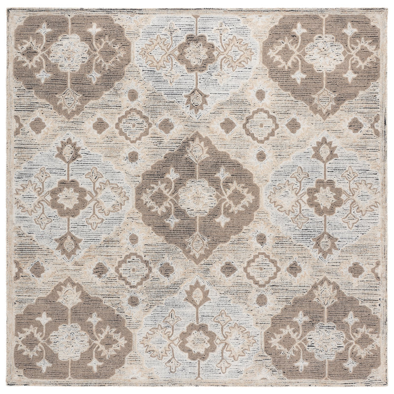 Kenya 686 Hand Tufted Performance Damask Rug, Square 7'