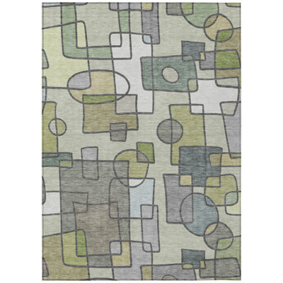 Machine Washable Indoor/Outdoor Chantille ACN2503 Geometric Rug