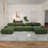 4-Seat Boneless U-Shaped Sofa 32D High-Resilience Sponge Anti-Slip Design Chaise Design Extra-Wide Curved Armrests Multi-Free Combination No Assembly For Studies Living Rooms Media Rooms-419078999
