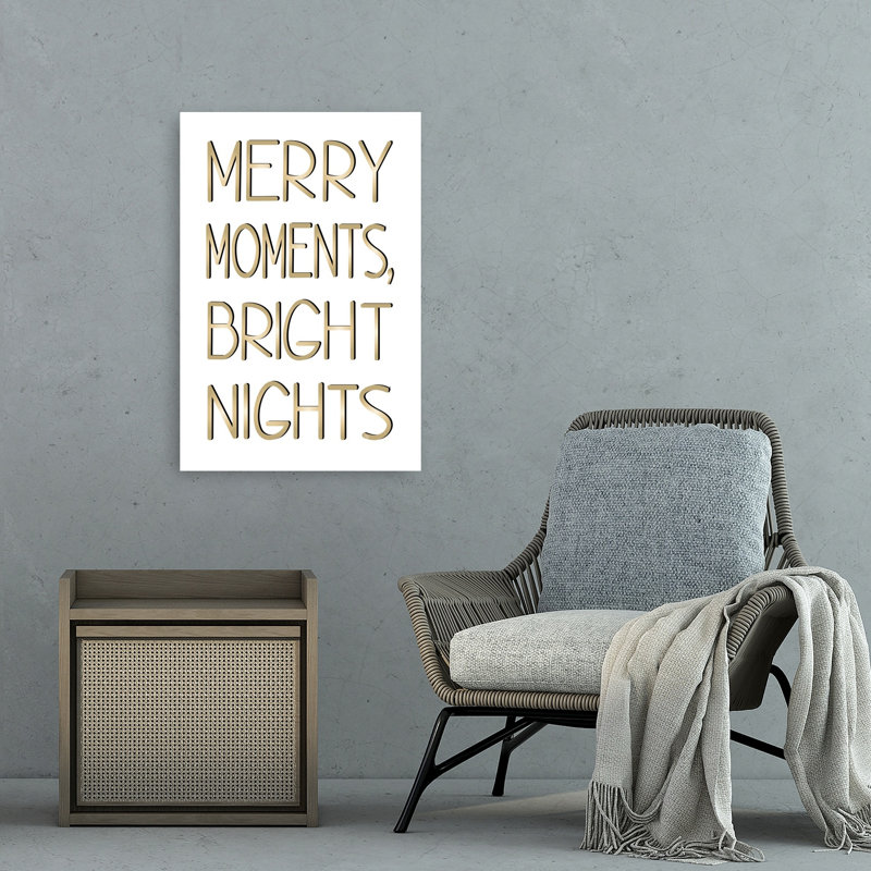 Merry Moments Bright Nights Elegant Minimalist Abstract Wall Art Print by Martina - Wrapped Canvas Print