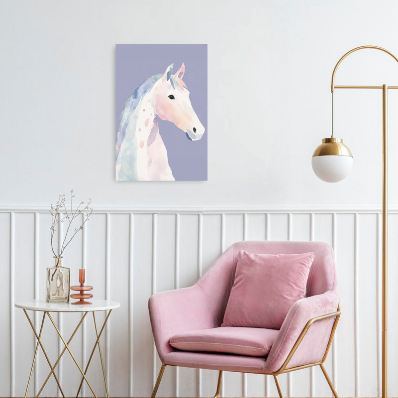 «Pastel Dream Horse», impression d'art mural lavande, H 24 po x l 16 po