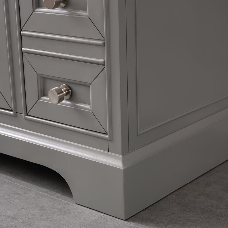 Thompson 42" W Single Bathroom Vanity, Gray/Brushed Nickel