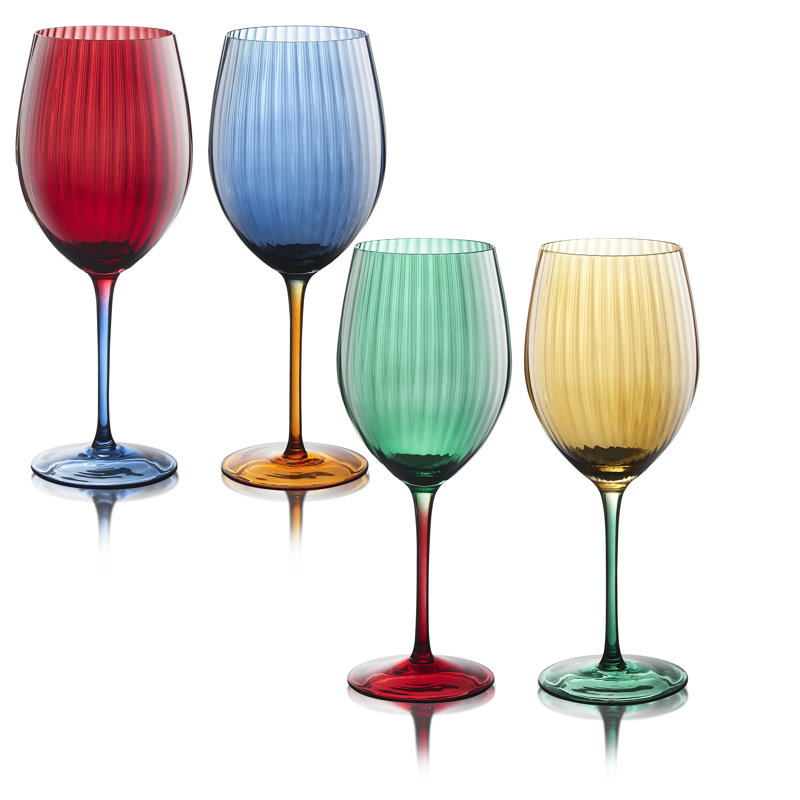 Ivy Bronx Kiala 4 pièces 16 oz. Ensemble de verres à vin tout usage en verre Glass
