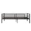 Structure de lit superposé simple noir moderne, structure en métal, matelas sans ressorts, rails, plusieurs pieds de soutien, rangement sous le lit, surface lisse, patins protecteurs et effort - assemblage de style ordre du jour, côté
