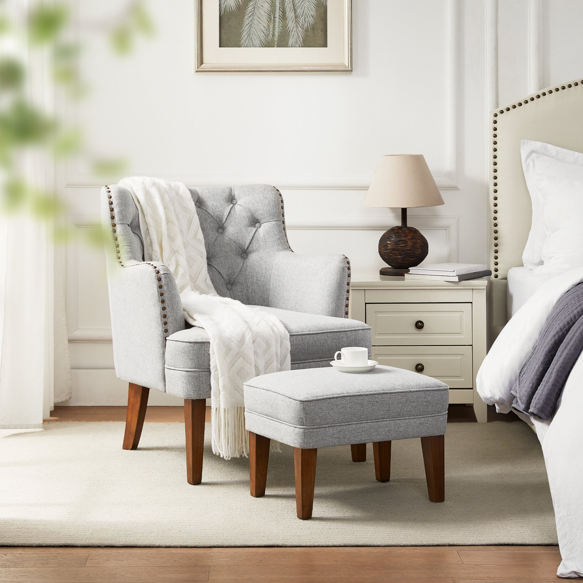 Wayfair chairs 2024 and ottomans