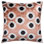 Coussin en velours de soie à pois cuivre noir doré - Coussin moderne fait à la main 16 x 16 po