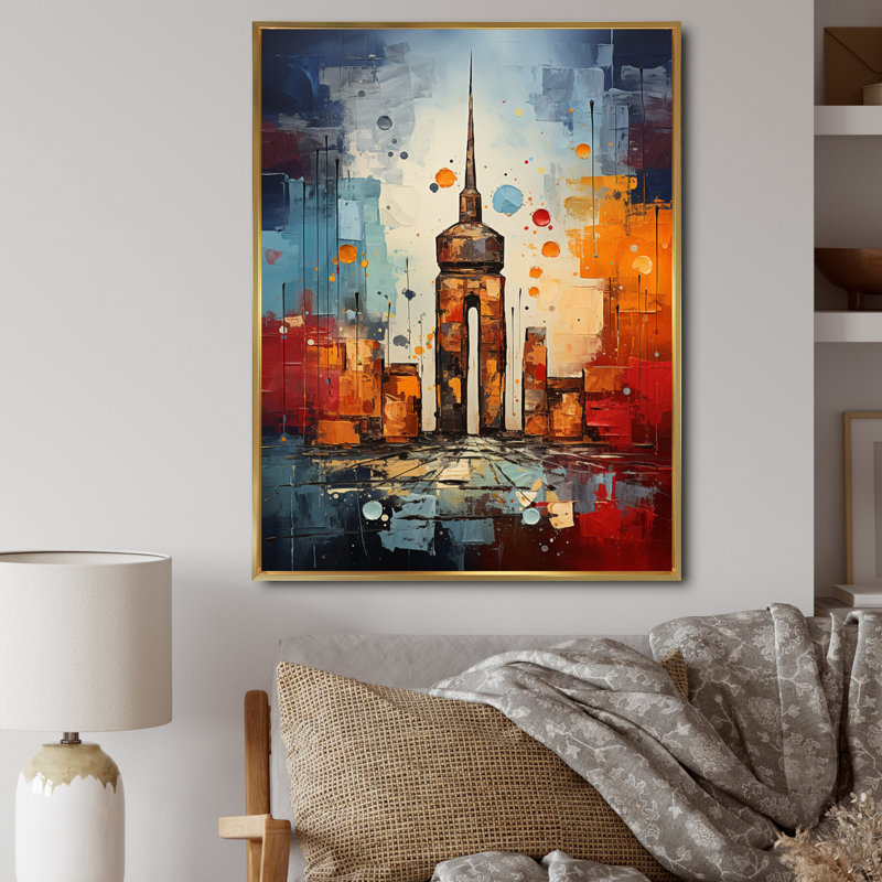 Allemagne Allemagne, restes de mur sur toile, H 32 po x l 16 po x P 1 po, Cadre flottant doré