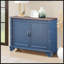 Console de style rétro avec rangement réglable, parfaite pour le vestibule et le salon, plateau bleu marine et brun-1688515931-1688515940