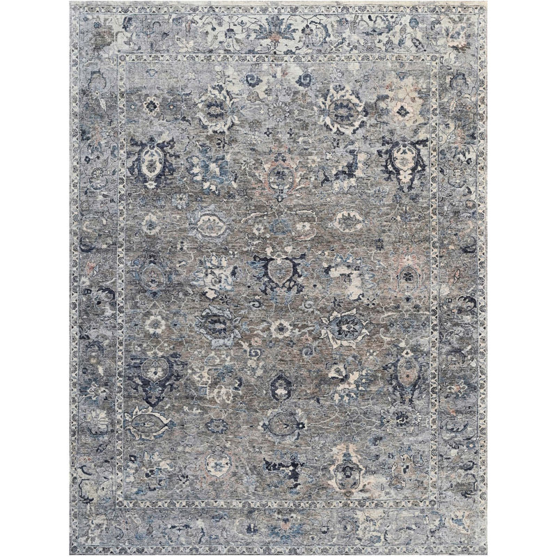 Tapis rectangulaire en laine noué à la main, Rectangle 12 pi x 15 pi