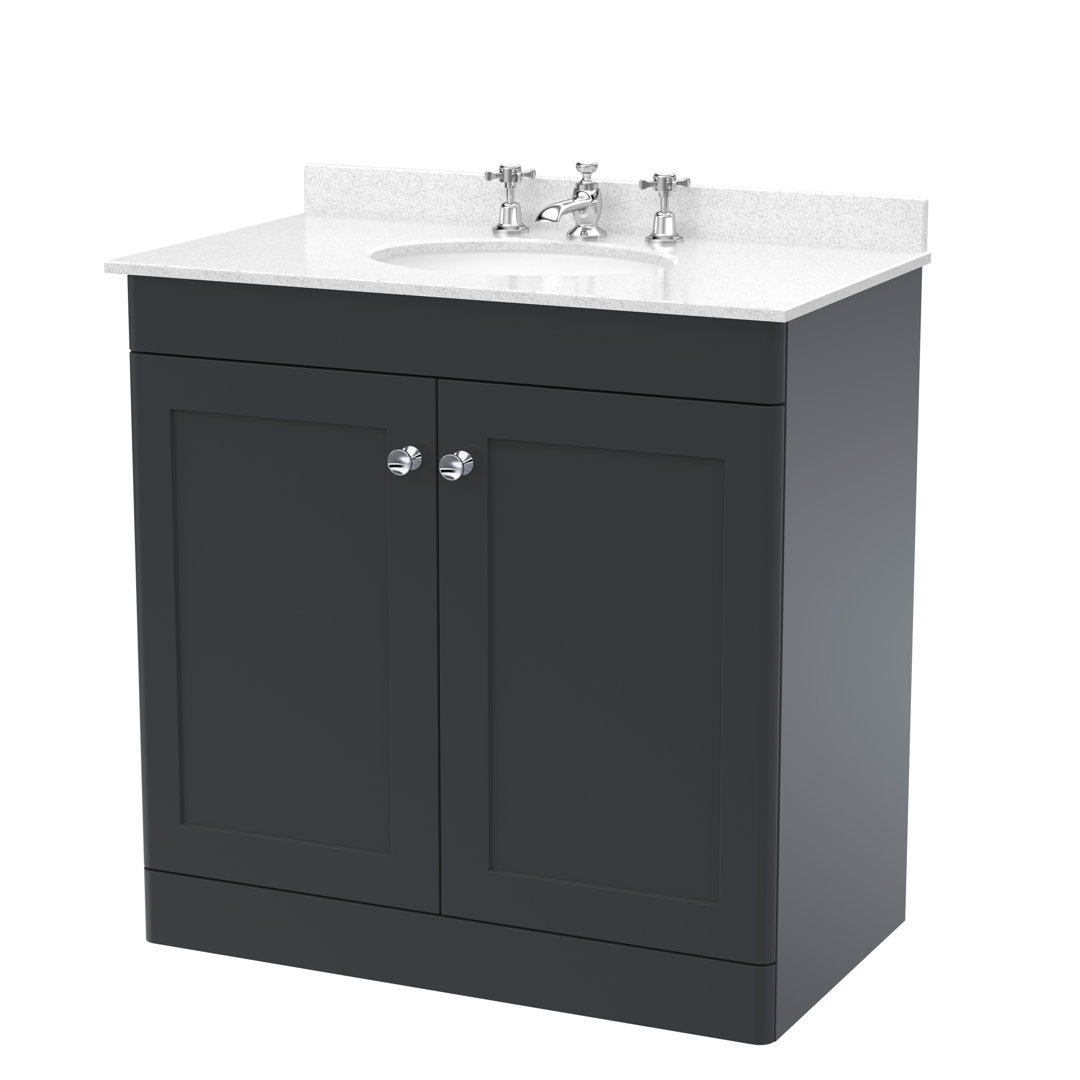 Classique 820mm Single Bathroom Vanity with Drop In Vitreous China Basin
