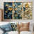 Toile avec cadre flottant or