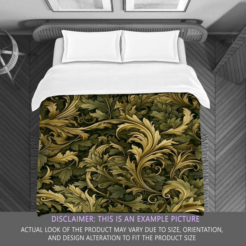 Polyester Comforter, Twin Comforter, Brown/Green Floral