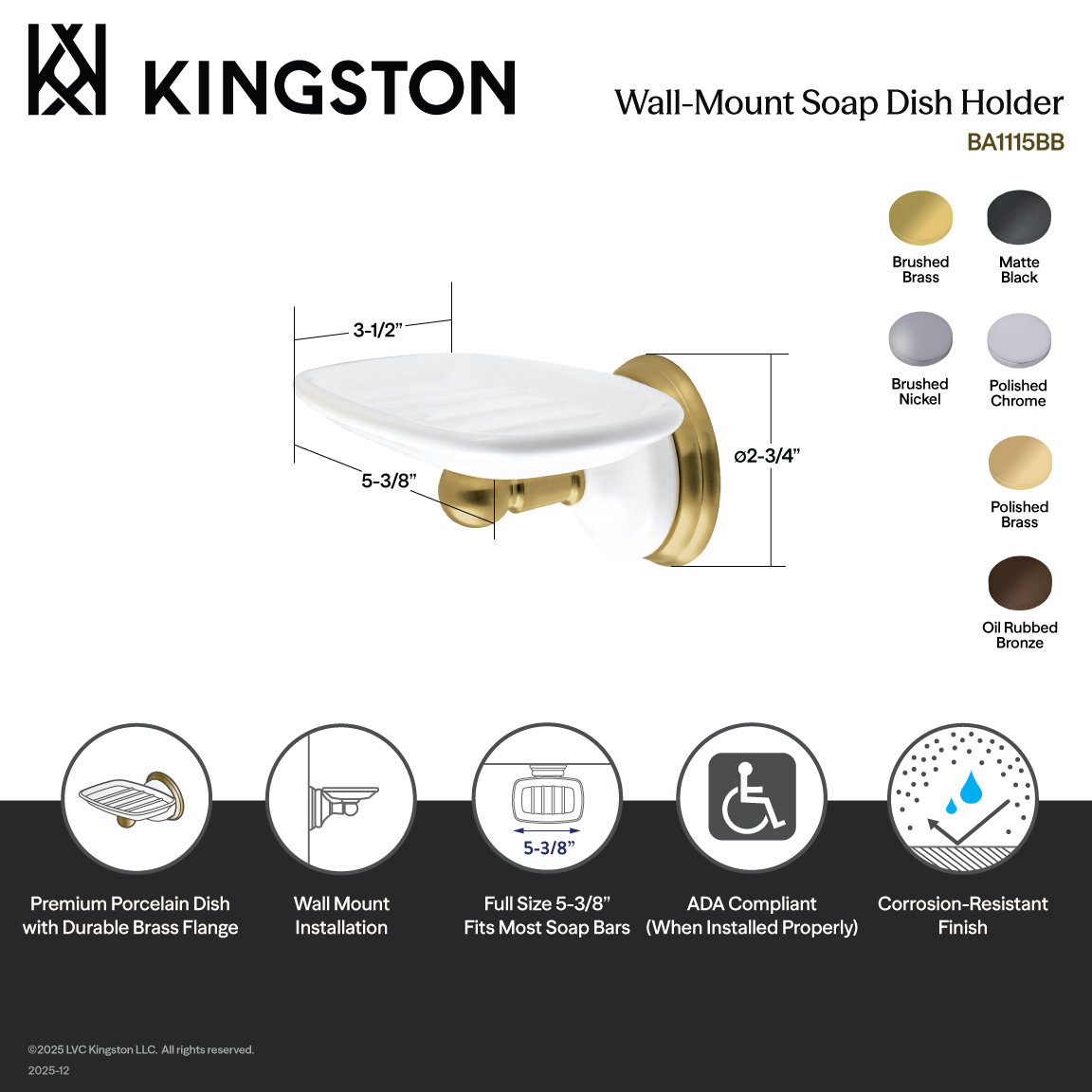 Kingston Brass Victorian Soap Dish, Polished Brass