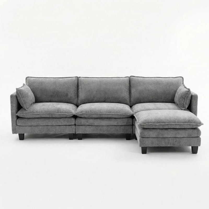 Collection de sièges de repose-pieds Elegant, Chenille gris foncé