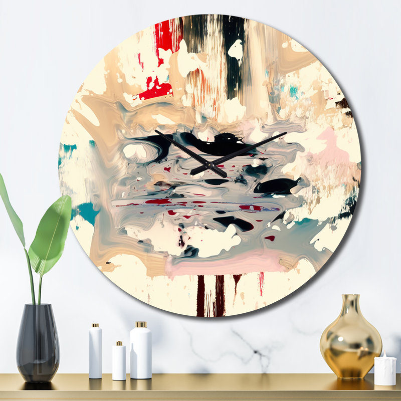«Dancing Alone Minimal», peinture abstraite II - horloge murale abstraite, Grand