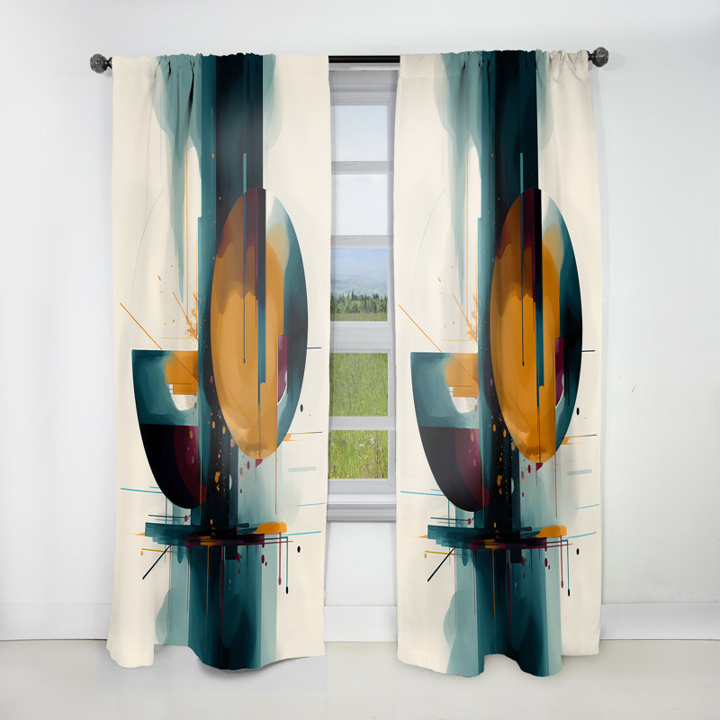 Rideau en velours moderne The Geometric Of Light III - obscurcissant - 1 panneau, L 52 po x L 108 po