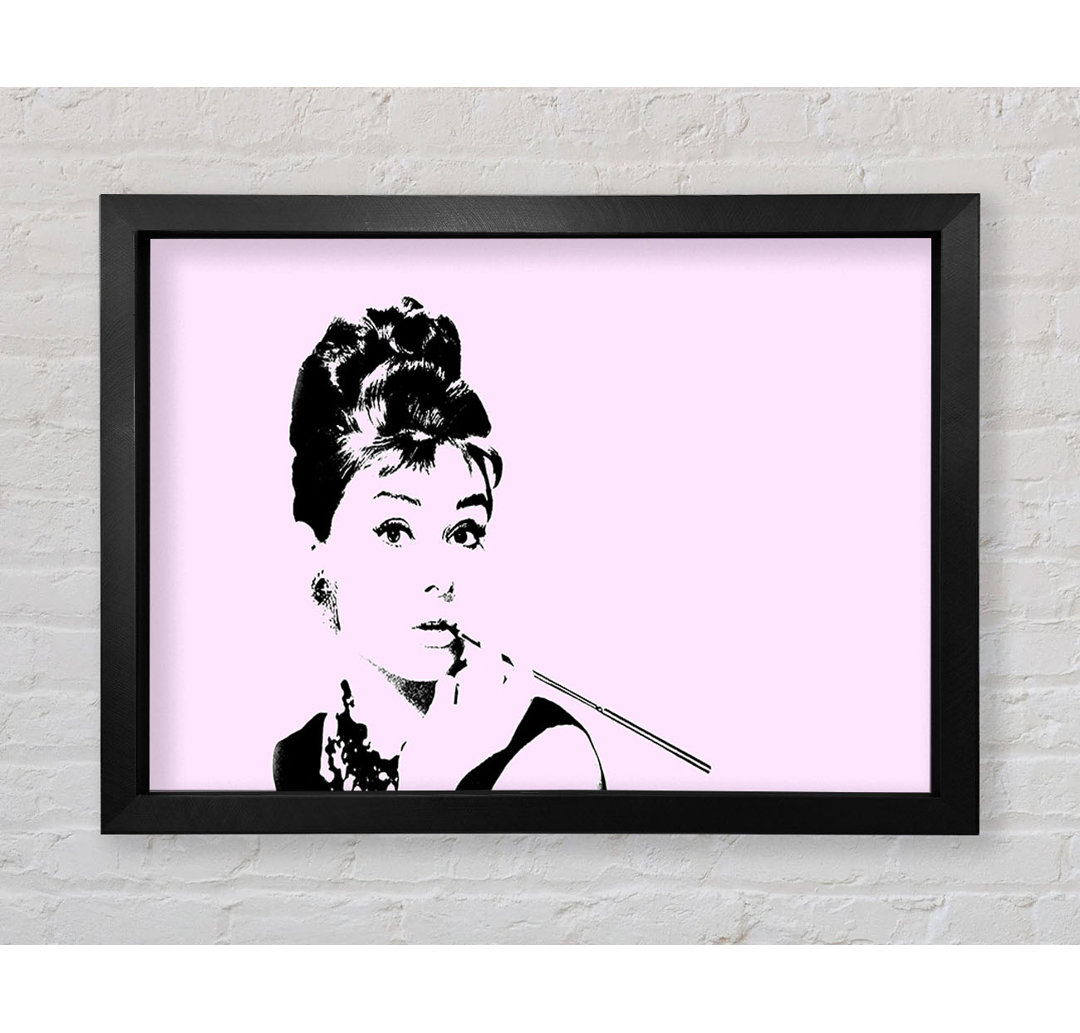 Audrey Hepburn Zigaretten-Pose Rosa - Druck