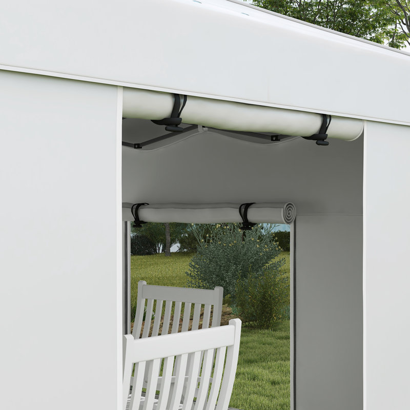 Toile portative de 9,7 pi X - parois latérales et 2 bandes réfléchissantes pour fenêtre en filet, sac de transport adapté pour la fête en plein air, auvent du fournisseur, protection contre les événements UV30 +, blanc avec grands événements, protection,