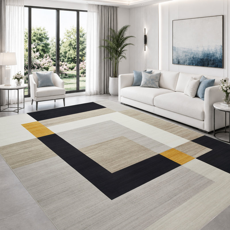 Abstract Machine Printed Area Rug, Rectangle 120 x 170 cm